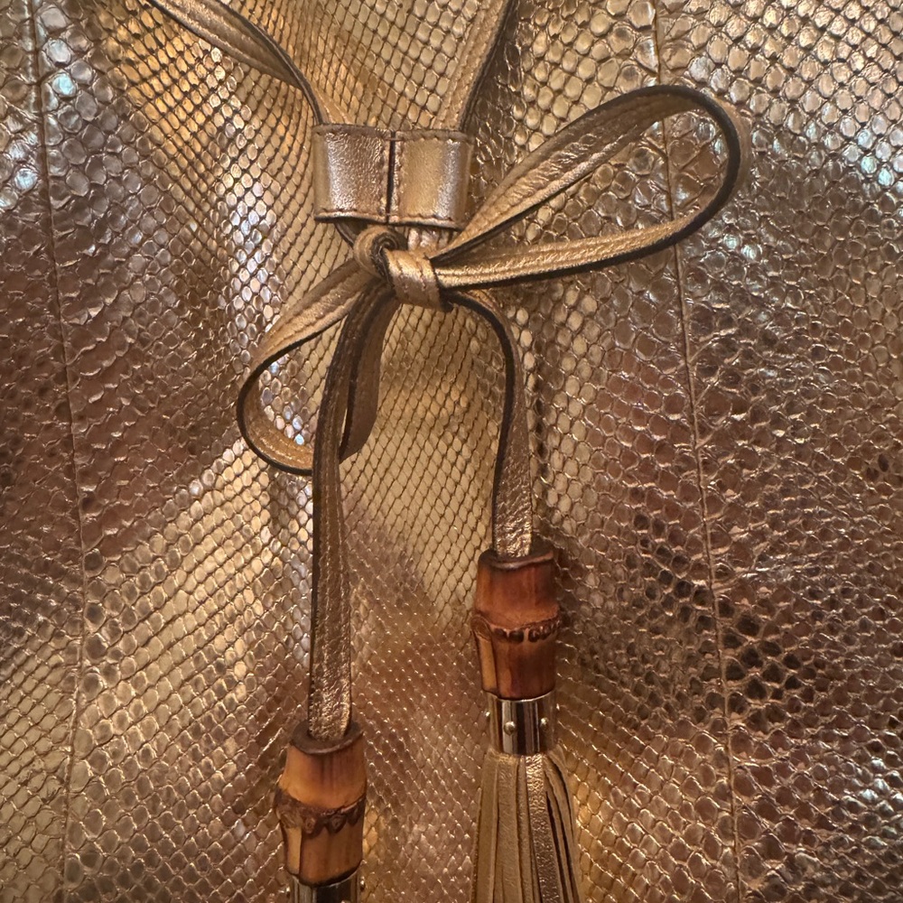 Gucci Gold Python Handbag - Picture 2 of 4